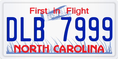 NC license plate DLB7999
