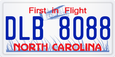 NC license plate DLB8088