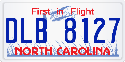 NC license plate DLB8127