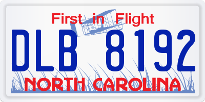 NC license plate DLB8192