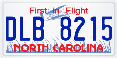 NC license plate DLB8215