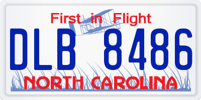 NC license plate DLB8486