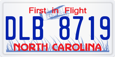 NC license plate DLB8719