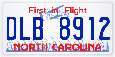 NC license plate DLB8912