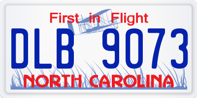NC license plate DLB9073