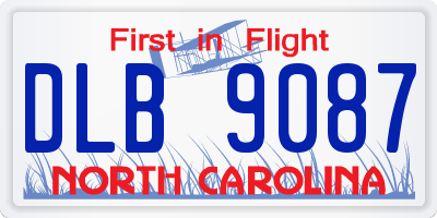 NC license plate DLB9087