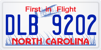 NC license plate DLB9202