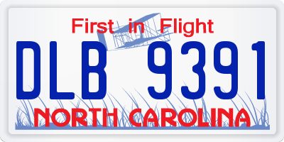 NC license plate DLB9391