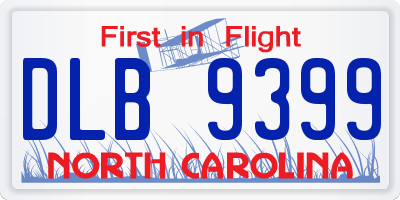 NC license plate DLB9399