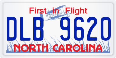 NC license plate DLB9620