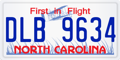 NC license plate DLB9634