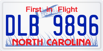 NC license plate DLB9896