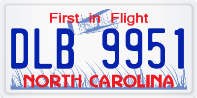 NC license plate DLB9951