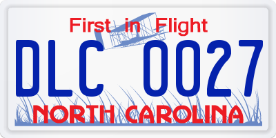 NC license plate DLC0027