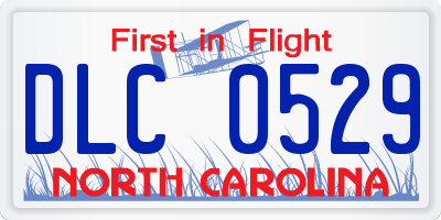 NC license plate DLC0529