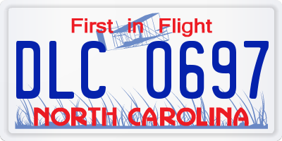 NC license plate DLC0697