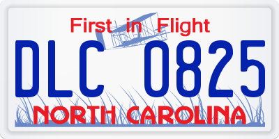 NC license plate DLC0825