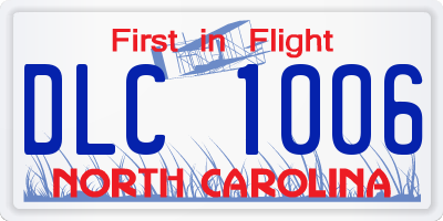 NC license plate DLC1006