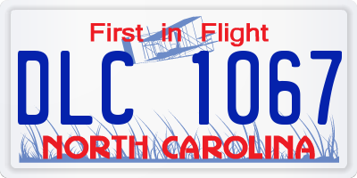 NC license plate DLC1067