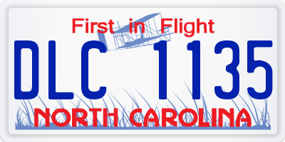 NC license plate DLC1135