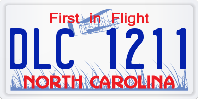 NC license plate DLC1211