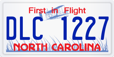 NC license plate DLC1227