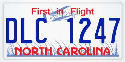 NC license plate DLC1247