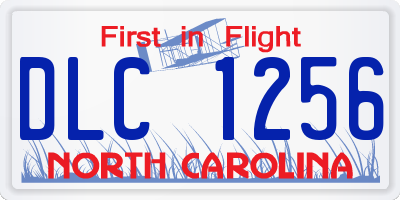 NC license plate DLC1256