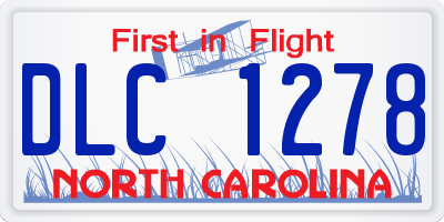 NC license plate DLC1278
