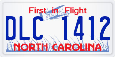 NC license plate DLC1412