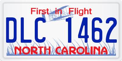 NC license plate DLC1462