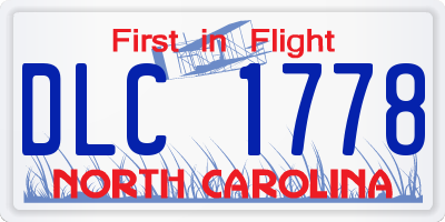 NC license plate DLC1778