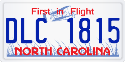 NC license plate DLC1815