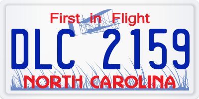 NC license plate DLC2159