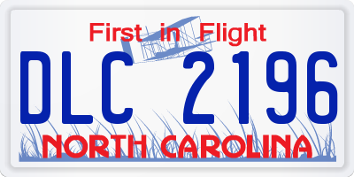 NC license plate DLC2196