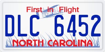 NC license plate DLC6452