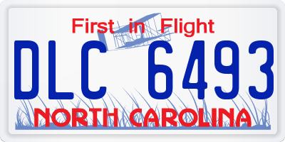 NC license plate DLC6493