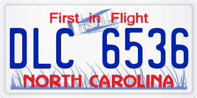 NC license plate DLC6536