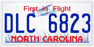 NC license plate DLC6823