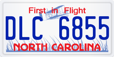 NC license plate DLC6855