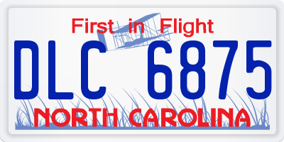 NC license plate DLC6875