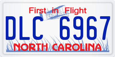NC license plate DLC6967