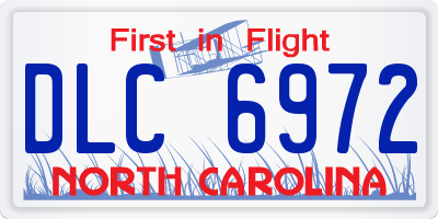 NC license plate DLC6972