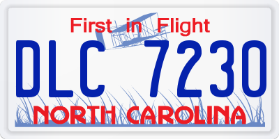 NC license plate DLC7230
