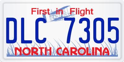 NC license plate DLC7305