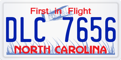 NC license plate DLC7656