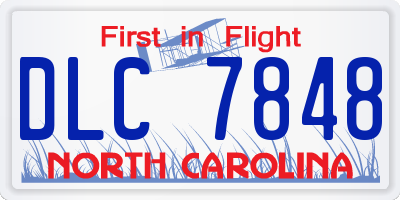 NC license plate DLC7848