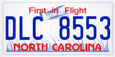 NC license plate DLC8553