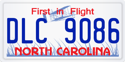 NC license plate DLC9086
