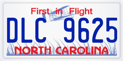 NC license plate DLC9625